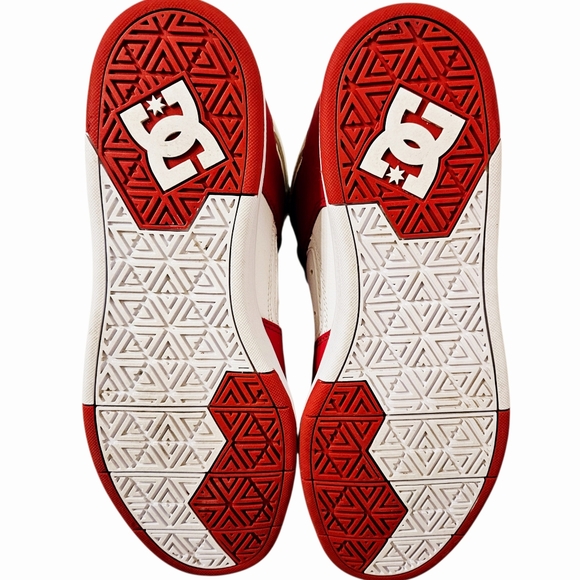 DC Cure Hi-Top Red and White Skate Sneakers ADYS400072 Men's Size 10.5 - Picture 9 of 10